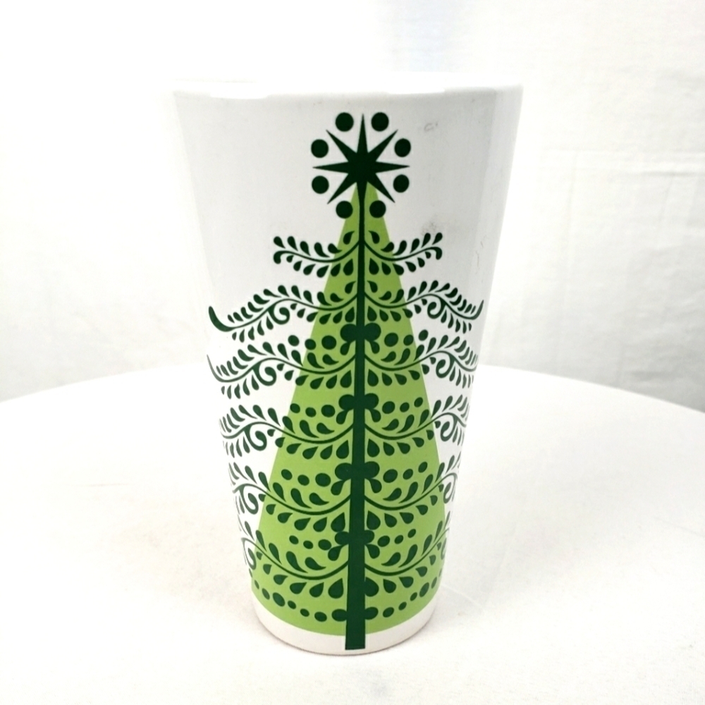 Starbucks 2011 Green Christmas Tree White Mug 16 oz
